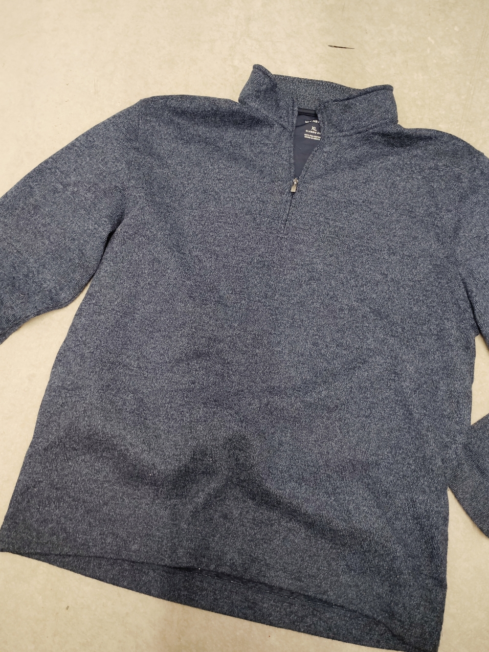 XL Van Heusen Men's Bluish Gray Quarter-Zip Sweater